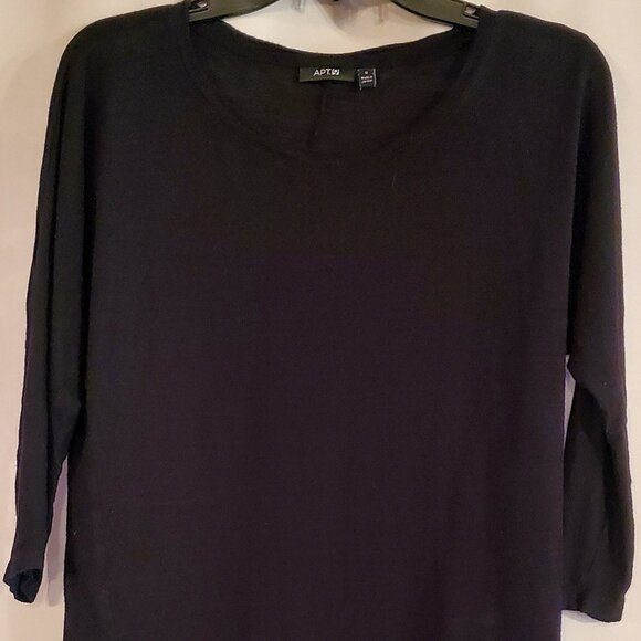 APT. 9 ESSENTIALS (Women's Black , 3/4 Sleeve, Scoop Neck, Stretch Top) Size: S - Picture 1 of 3
